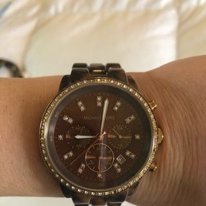 Brown ceramic Michael Kors Watch